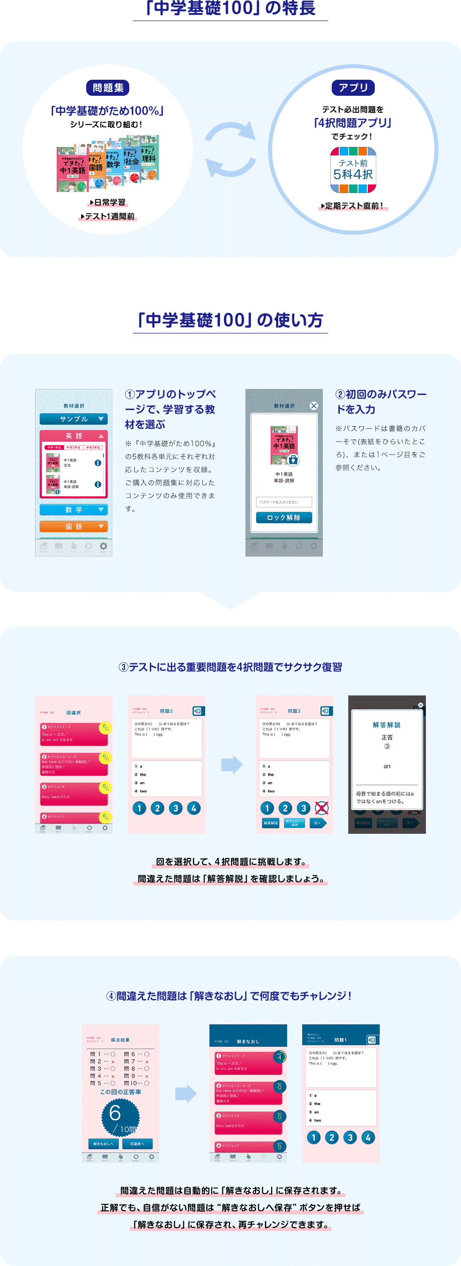 中学基礎固め100 シリーズ対応 中学基礎１００ くもん出版